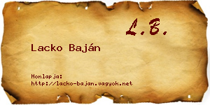 Lacko Baján névjegykártya